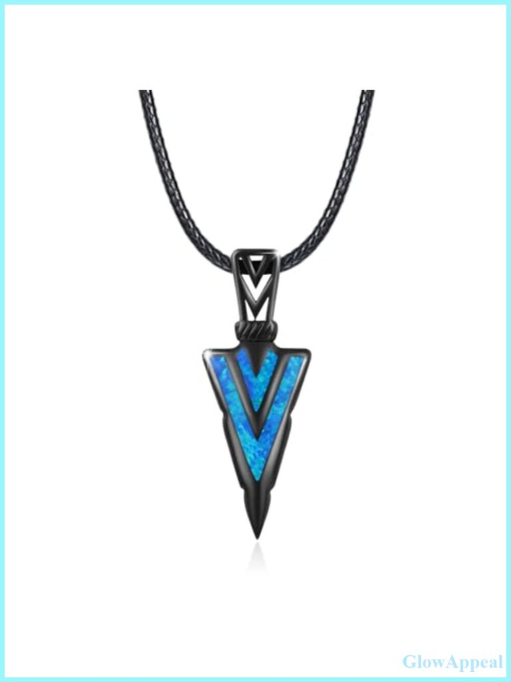925 Sterling Silver Arrowhead Necklace Opal Pendant 18in Leather Cord